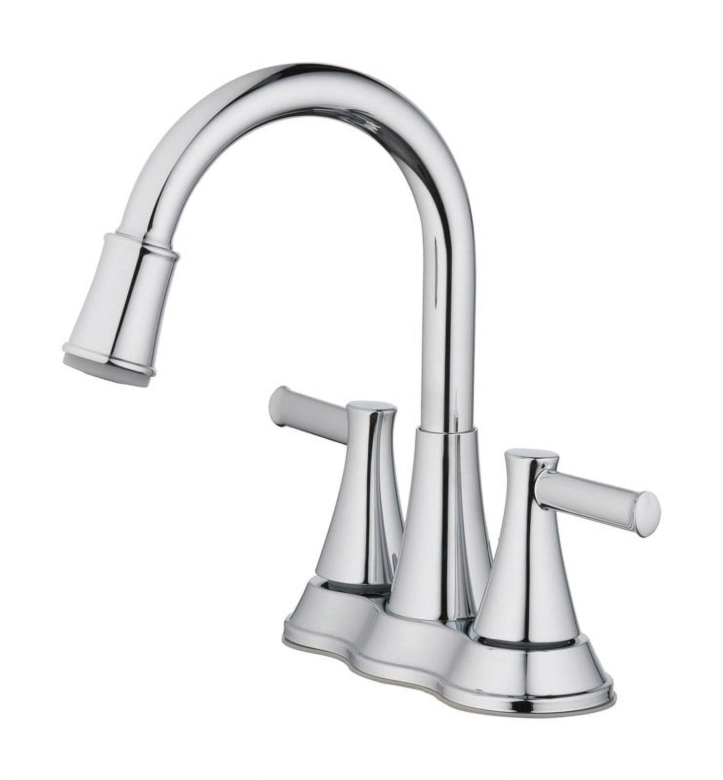 OakBrook Chrome Two-Handle High Arc Bathroom Faucet 4 in.