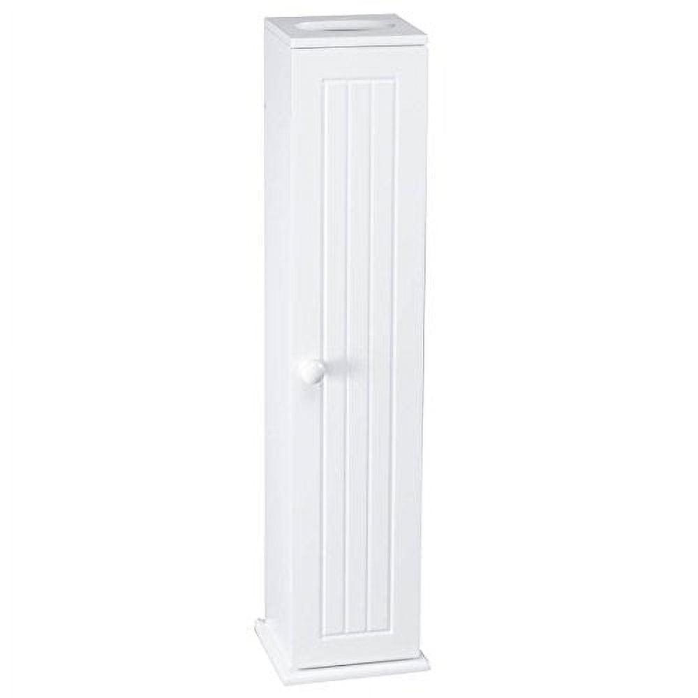 White Freestanding Compact Toilet Tissue Storage Tower