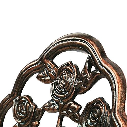 Oakland Living 3-Piece Rose Bistro Set with 23.5-Inch Cast aluminum Top Table