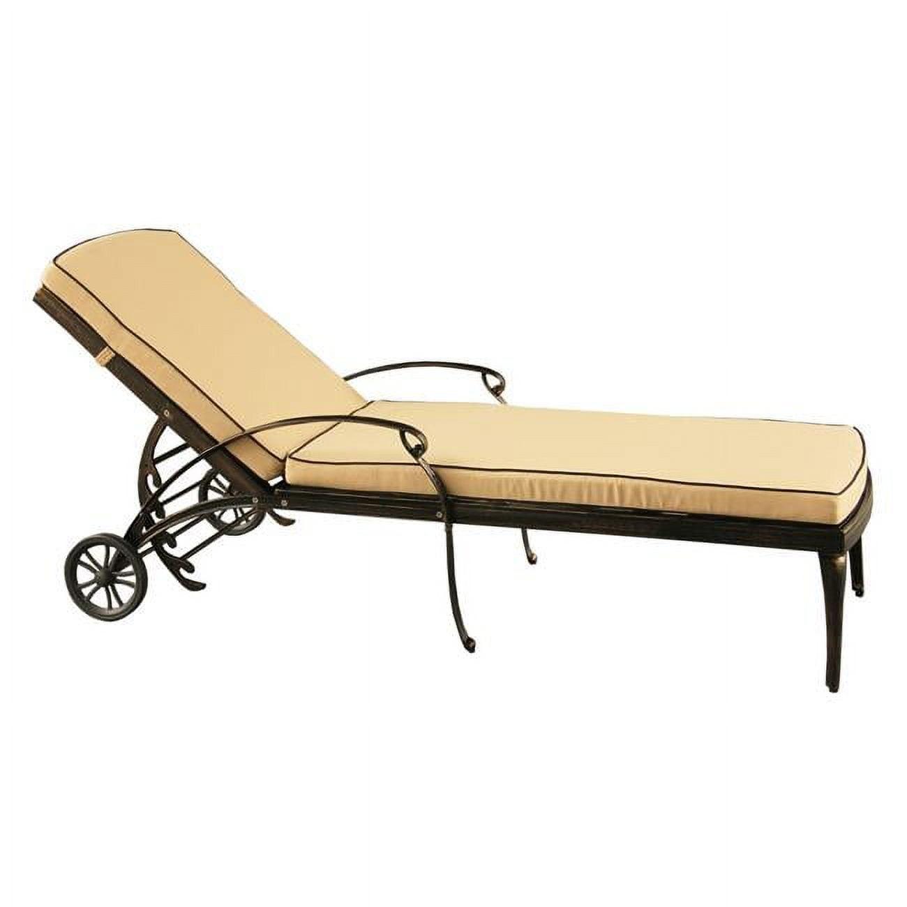 Contemporary Modern Mesh Lattice Aluminum Patio Chaise Lounge - Portable, Adjustable, Weather-Resistant - Oakland Living: Outdoor Lounger with Wheels