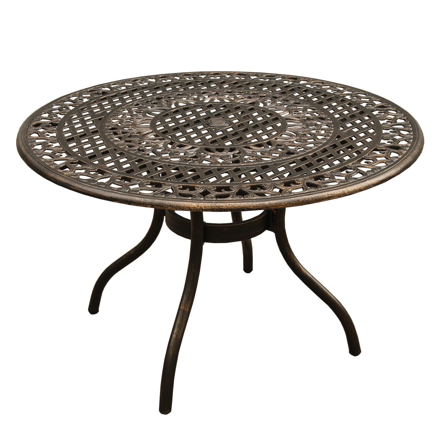Oakland Living Outdoor Mesh Lattice Aluminum 48 inch Bronze Round Dining Table