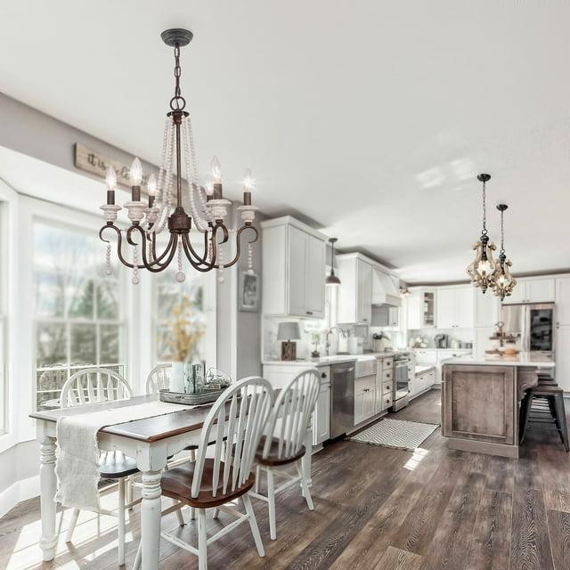 Oaks Aura  Rustic Wood Pendant Light Kitchen Island Light, Farmhouse Hallway Chandelier, Dining Pendant Light DiningCombo15 Weathered, Antiqued