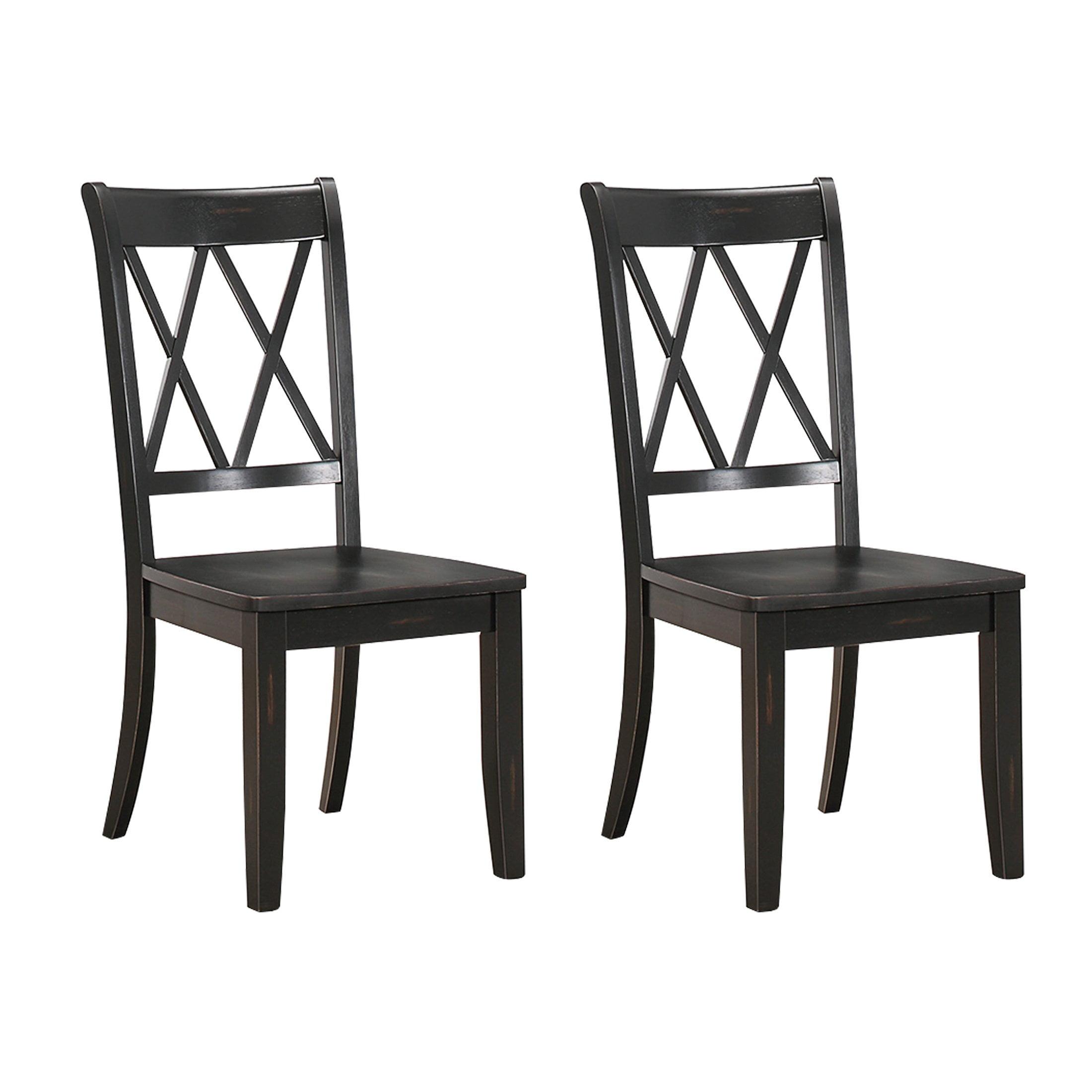 NicBex Set of 2 Transitional Style Dining Chair Kitchen Upholstered High Backrest Side Chair for Dining Room,Black