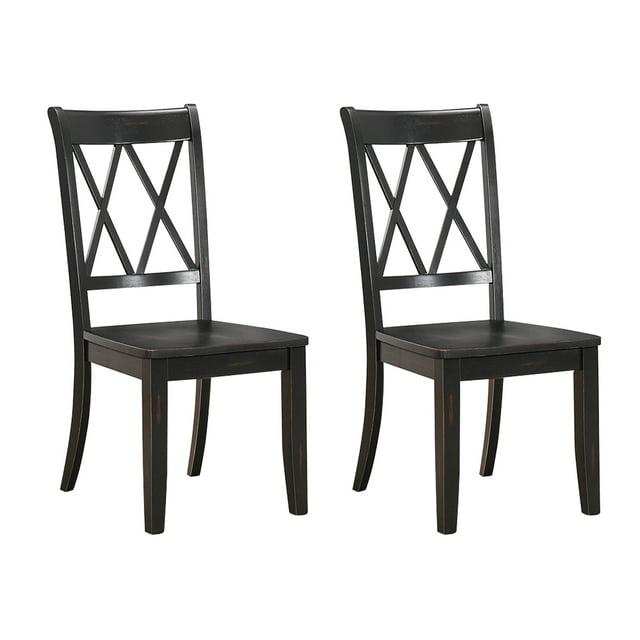 NicBex Set of 2 Transitional Style Dining Chair Kitchen Upholstered High Backrest Side Chair for Dining Room,Black