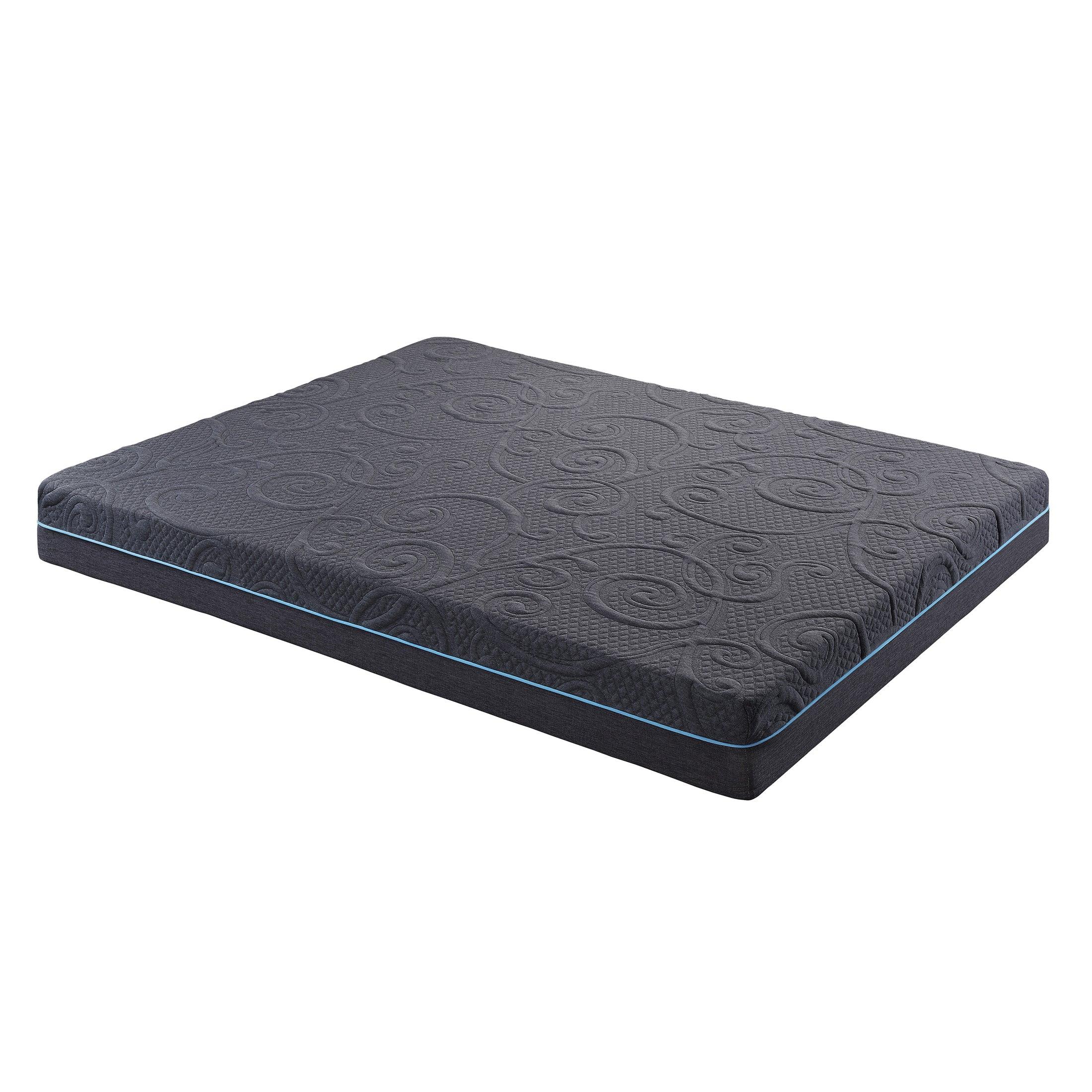 8" Queen Size Bed Mattress Gel-Infused Memory Foam Hybrid Mattress, Dark Gray, Mattress in a Box, Firm Comfort Mattress