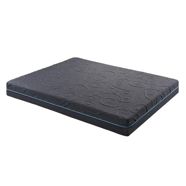 8" Queen Size Bed Mattress Gel-Infused Memory Foam Hybrid Mattress, Dark Gray, Mattress in a Box, Firm Comfort Mattress