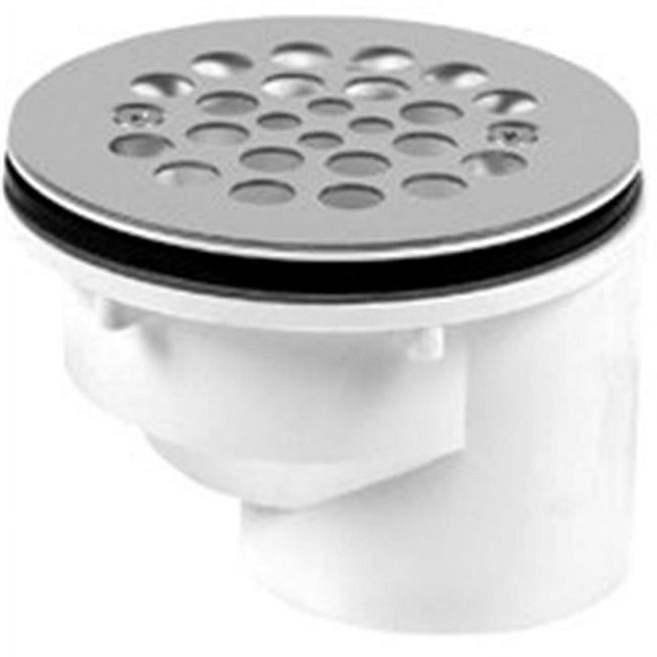 2-Inch PVC Offset Shower Drain with Stainless Steel Strainer