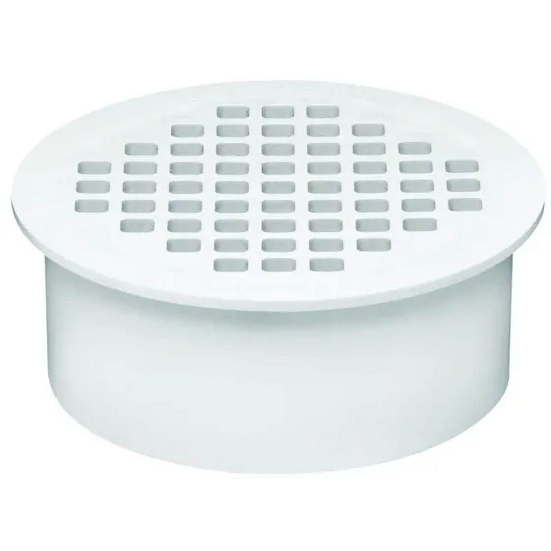 4-Inch White PVC Snap-In Drain for Tub and Shower