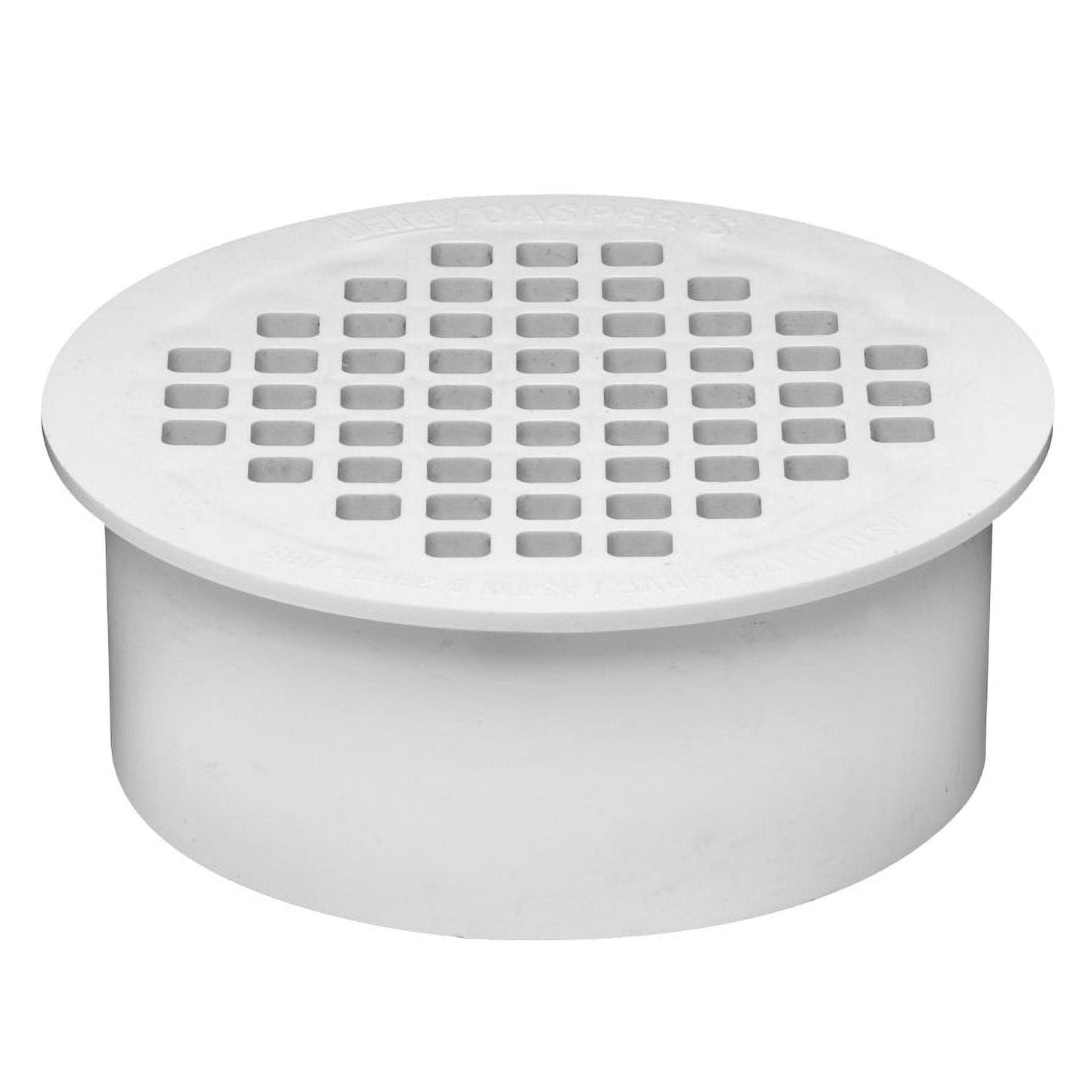 4-Inch White PVC Snap-In Drain for Tub and Shower