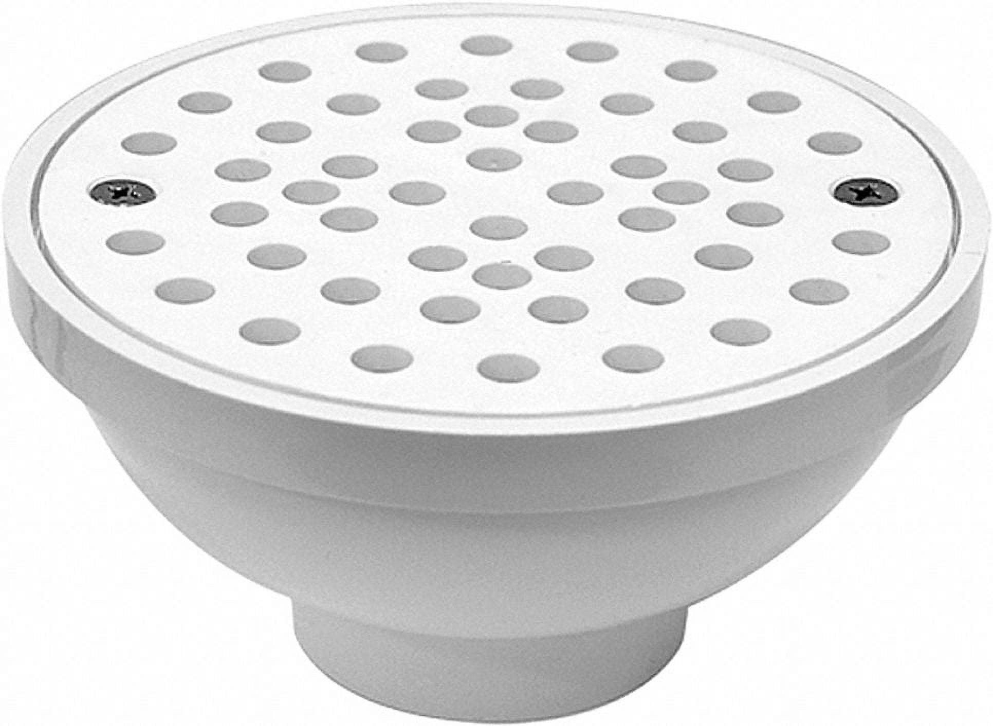 White Round Plastic Floor Drain with Strainer