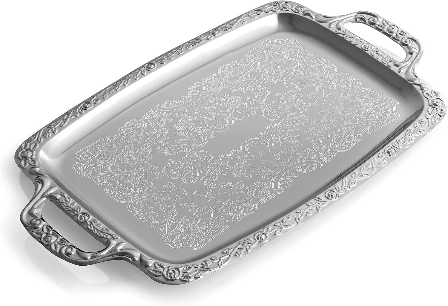 Sterlingcraft 17.5" x 10.5" Silver Oblong Serving Tray