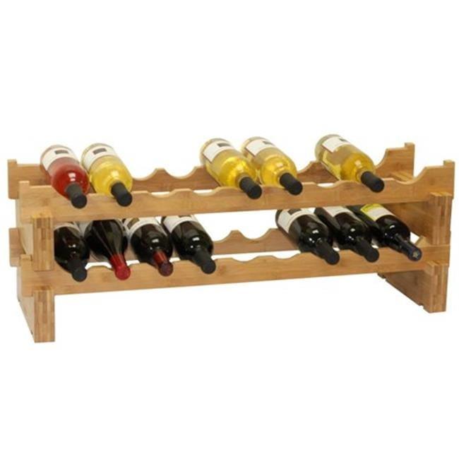Ocean Star International Solid Wood Floor Wine Bottle Rack in Natural