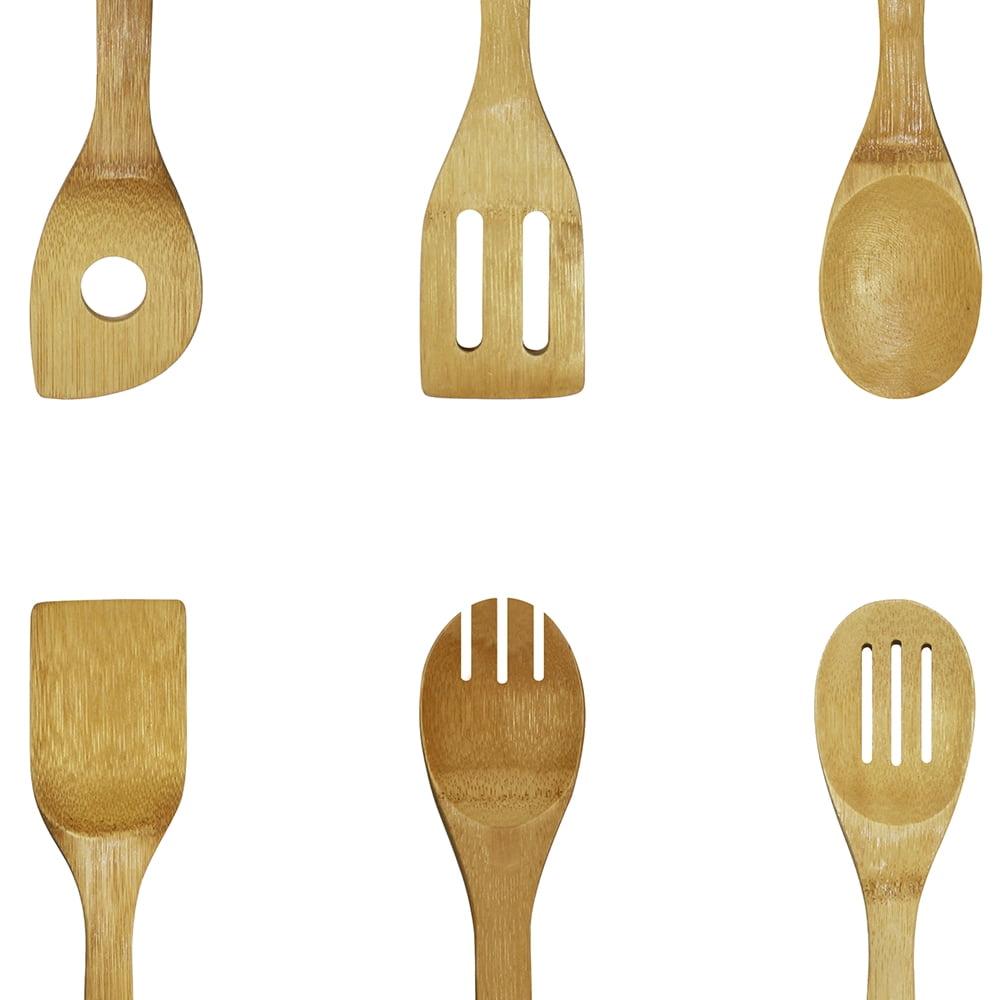 6-Piece Natural Bamboo Cooking Utensil Set