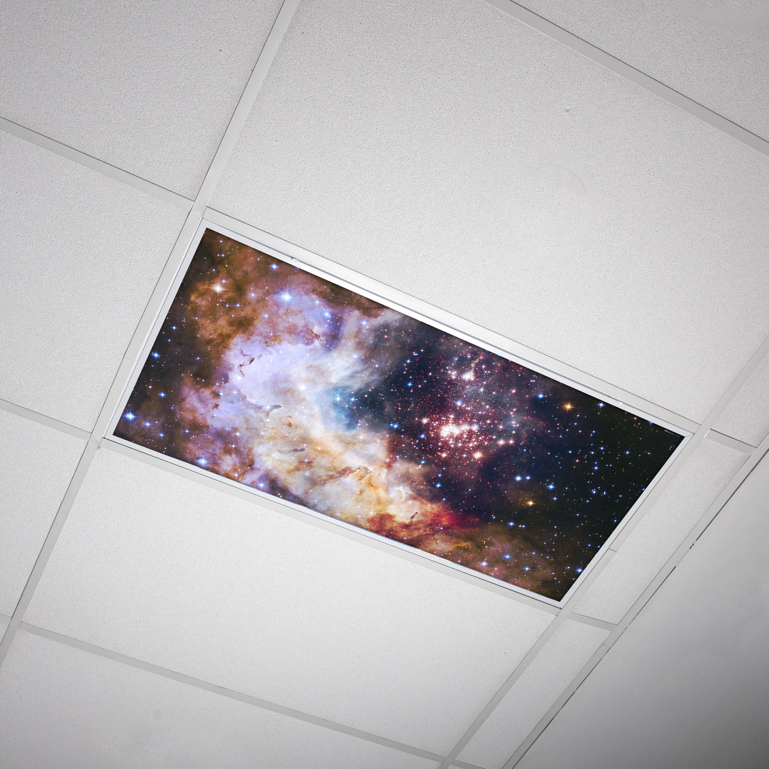 Octo Lights Astronomy Fluorescent Light Covers for Ceiling Lights - For 2x4 Light Fixture - by Octo Lights