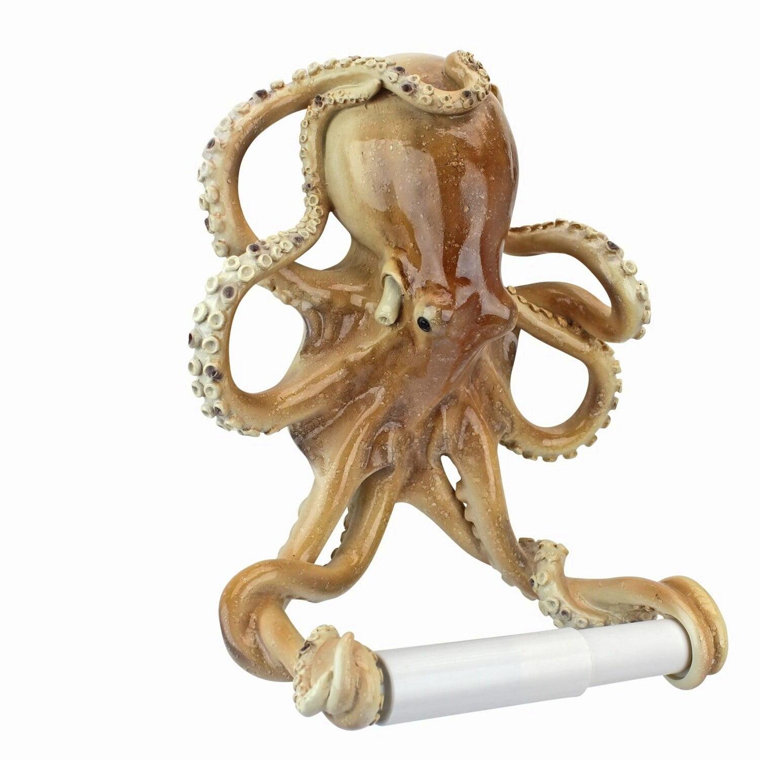 Hand-Painted Resin Octopus Tentacles Toilet Paper Holder