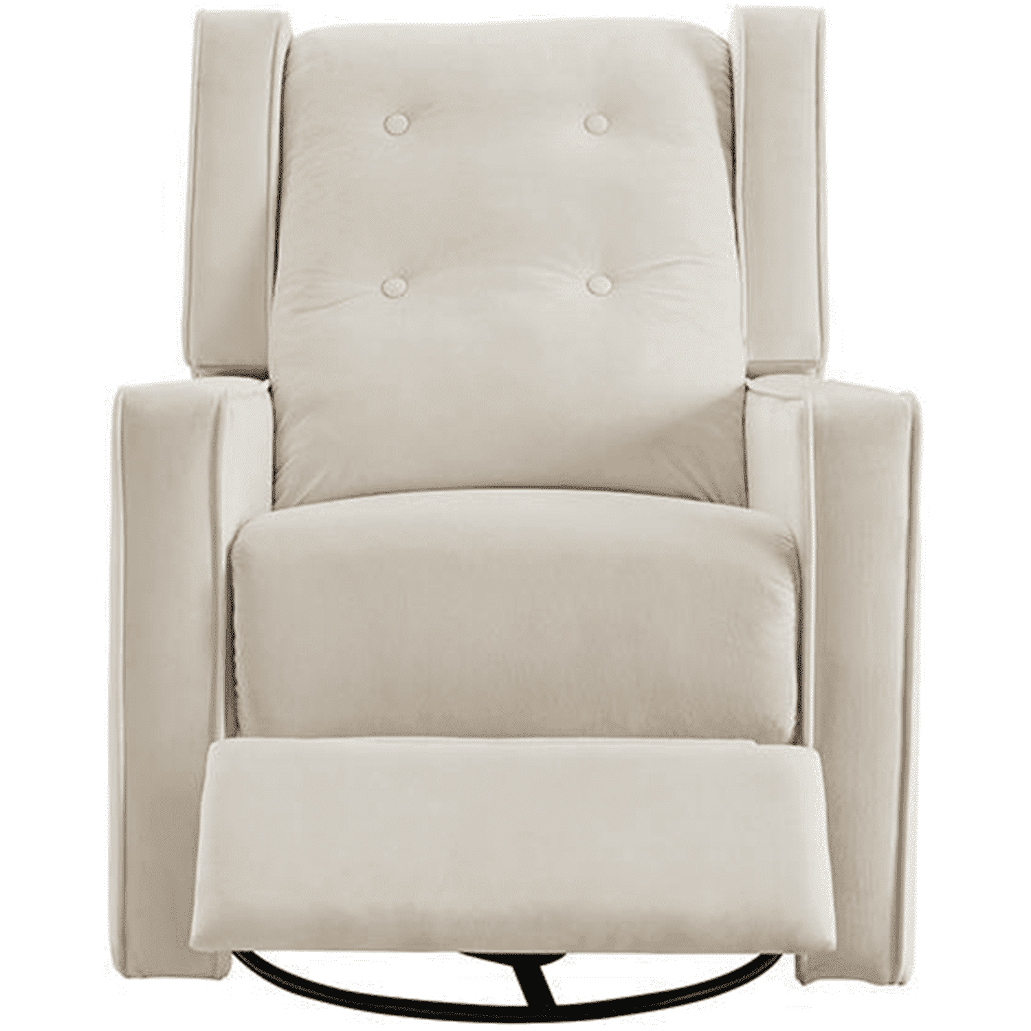 Odelia Cream Microfiber Swivel Glider Recliner with Easy-Pull Mechanism