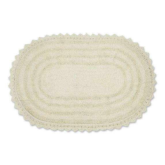 Design Imports Off White Large Oval Crochet Bath Mat