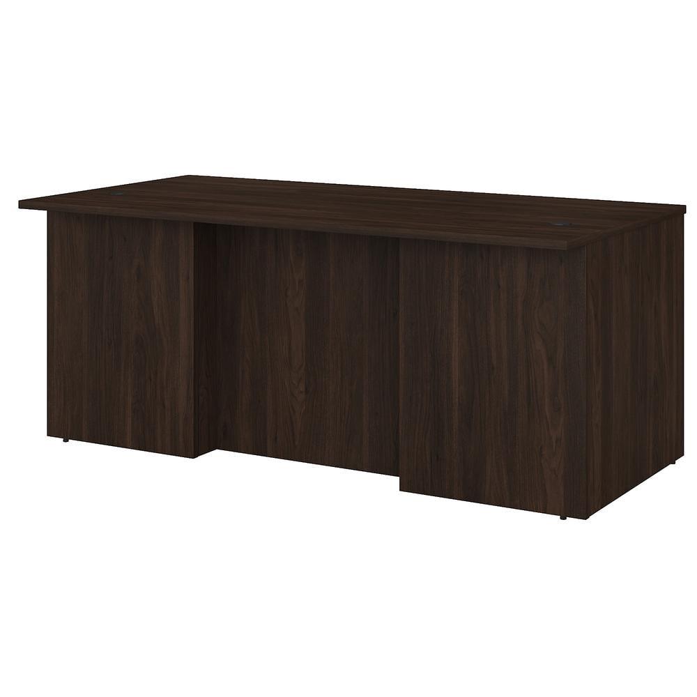 Black Walnut Executive Pedestal Desk with Filing Cabinet