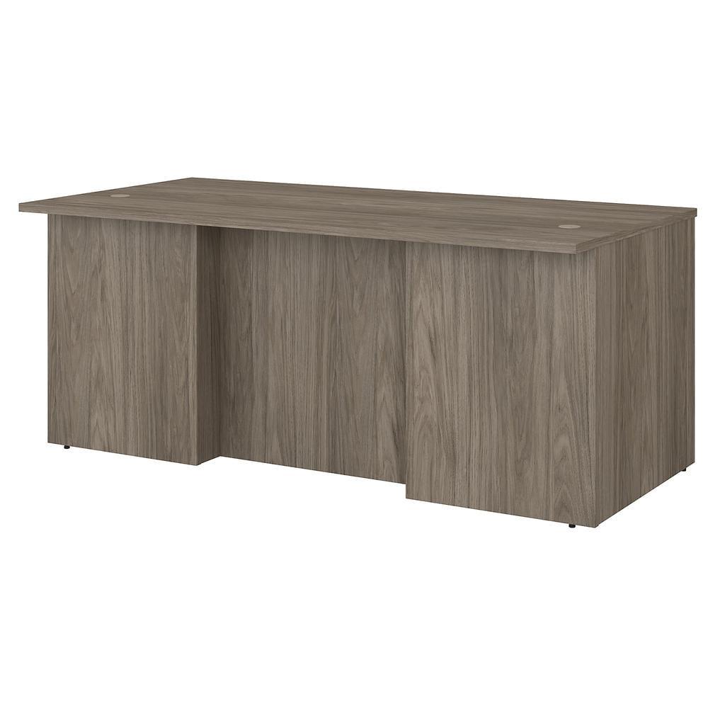 Modern Hickory Executive Desk with Filing Cabinet