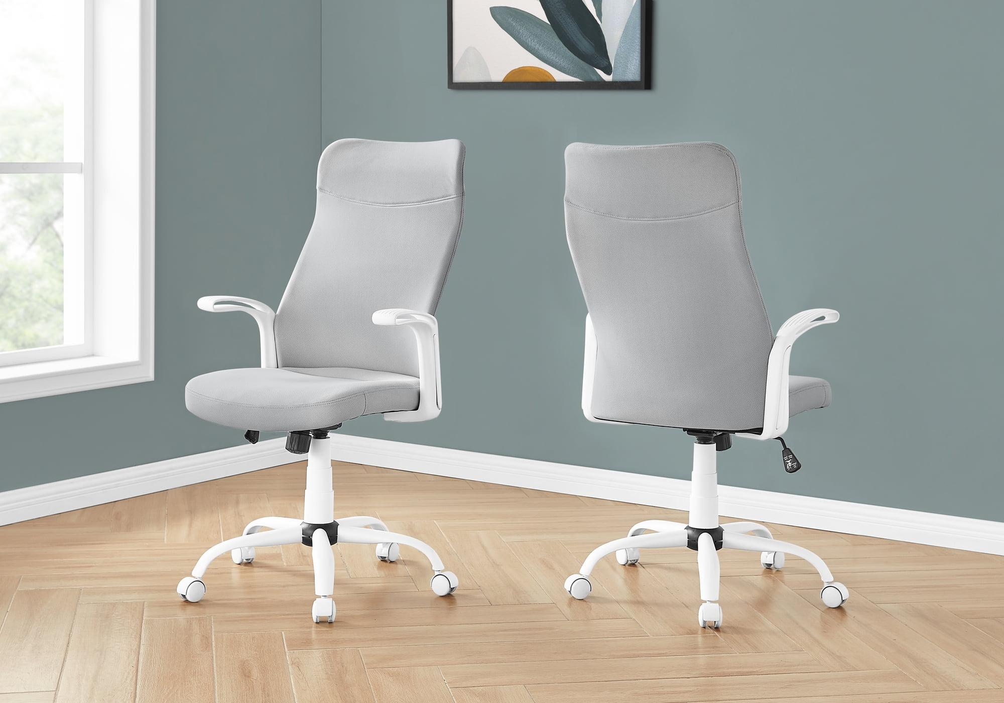 White and Gray High Back Leather Executive Swivel Chair