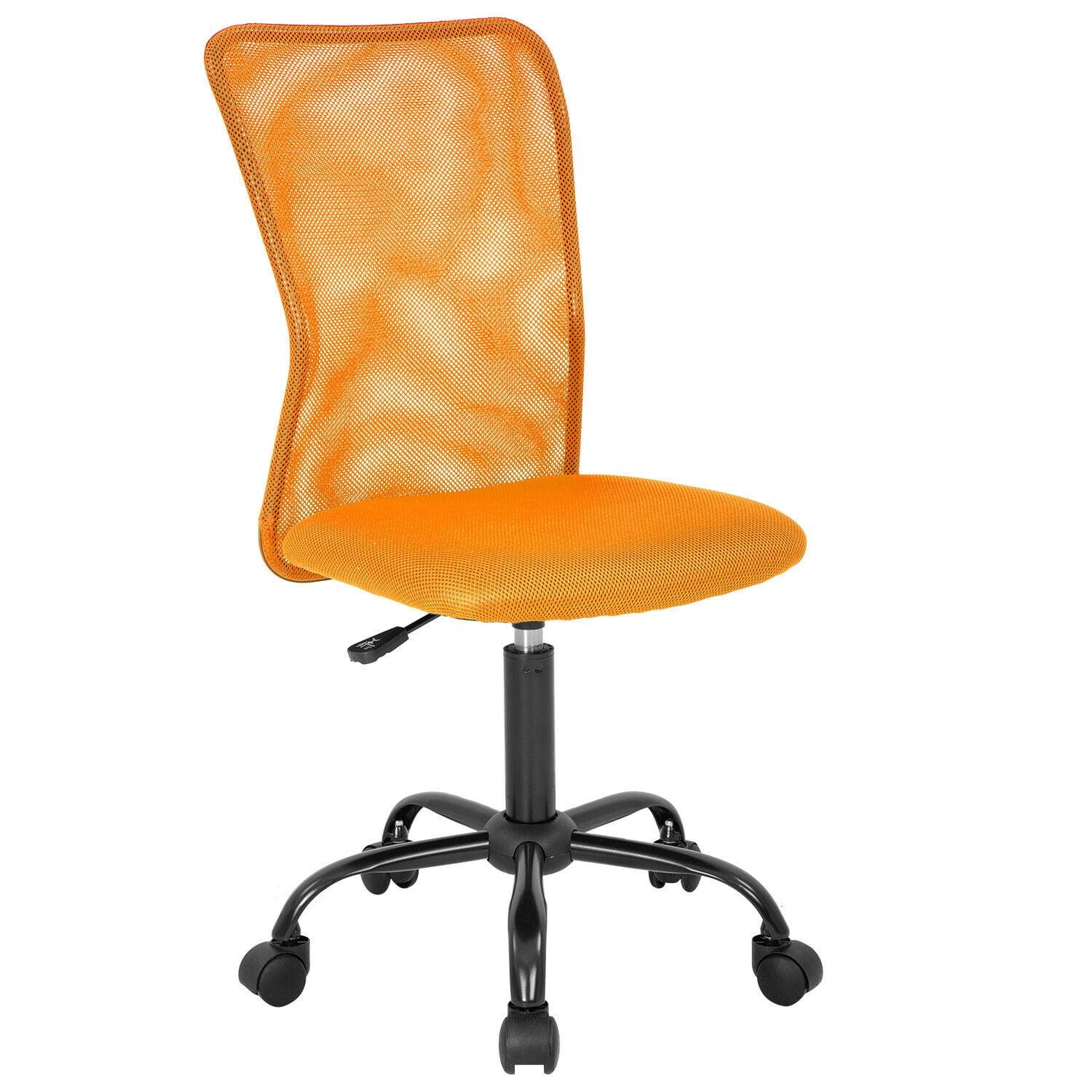 BestOffice Ergonomic Armless Office Chair with Adjustable Height, Lumbar Support for Adults(Orange)