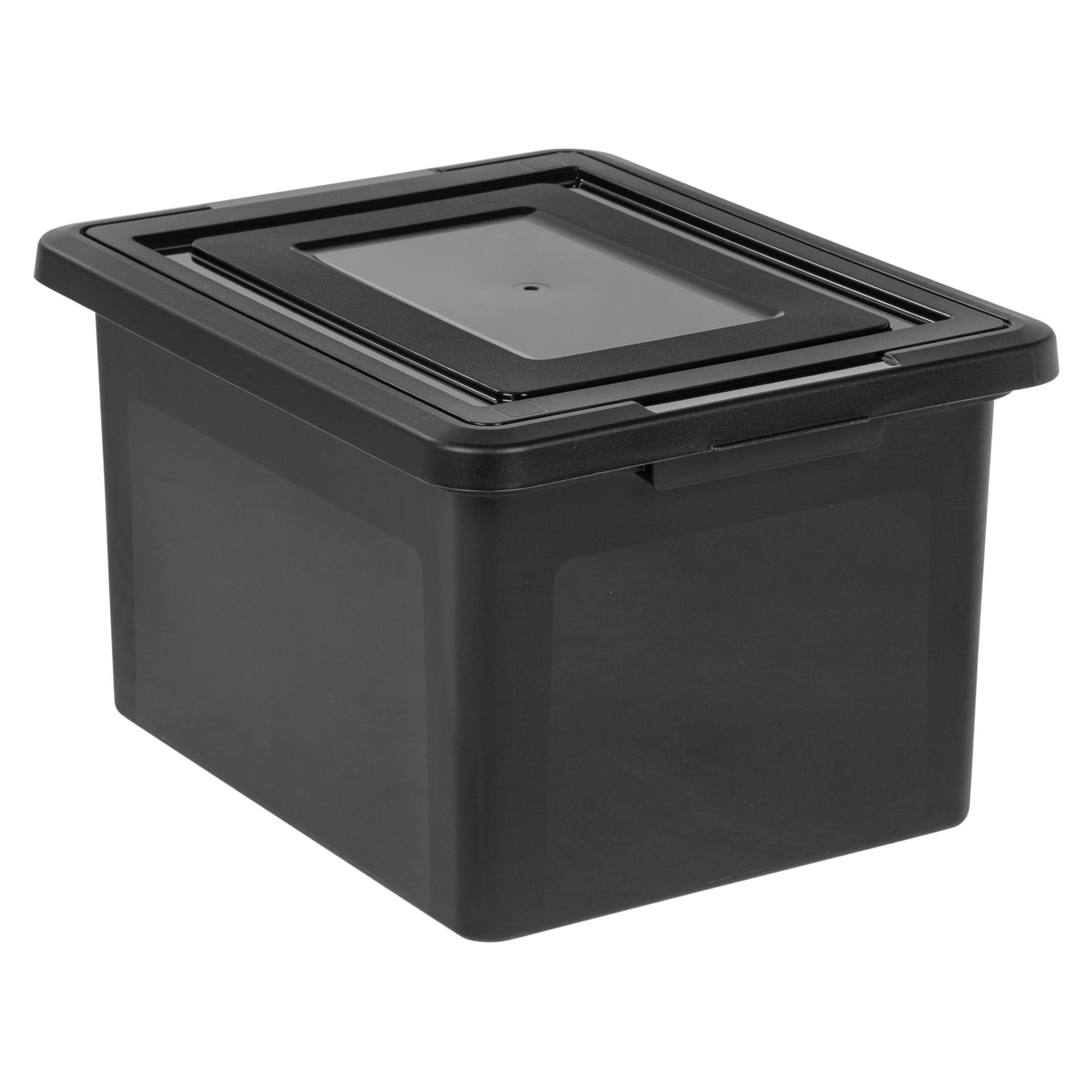 Black Medium Recycled Plastic Stackable File Tote