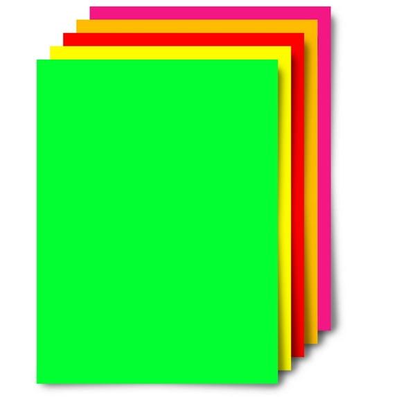Office Depot Fluorescent Poster Boards, Assorted Colors, Water-Resistant, 11"x14", Pack of 5