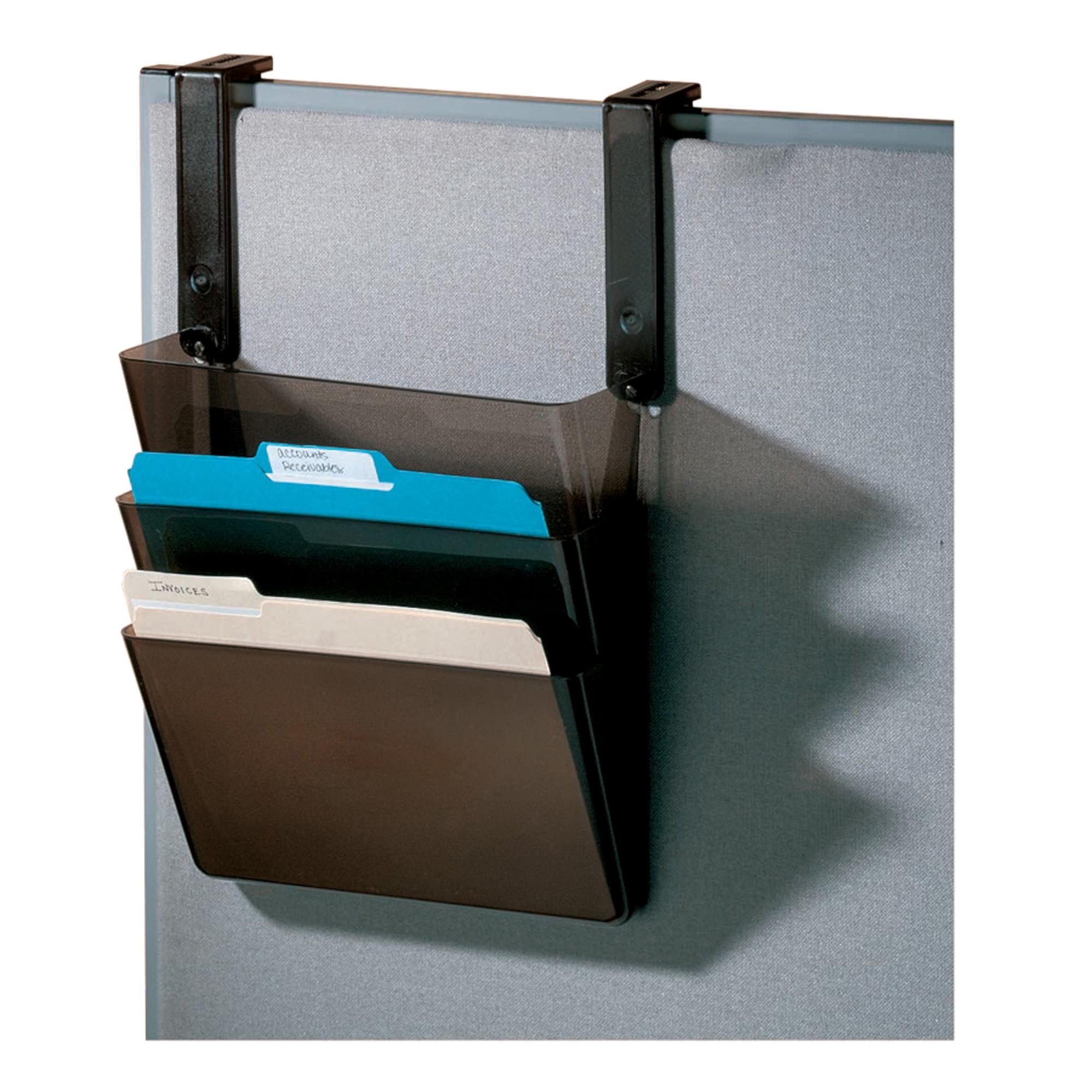 Black Plastic 3-Pocket Hanging File Organizer