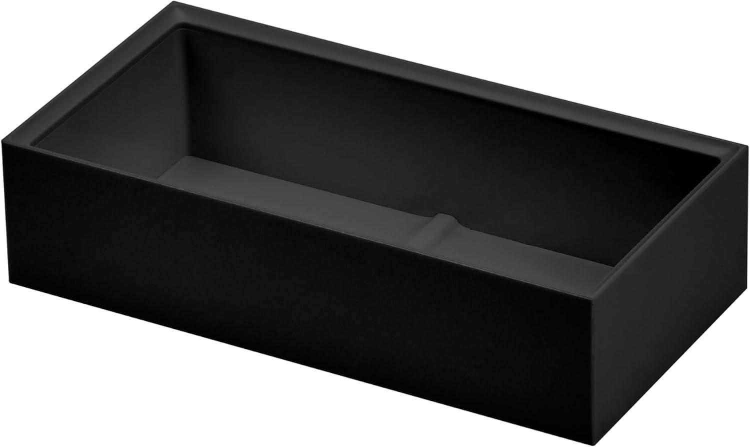 Black Stackable Desk Organizer Tray with Divider