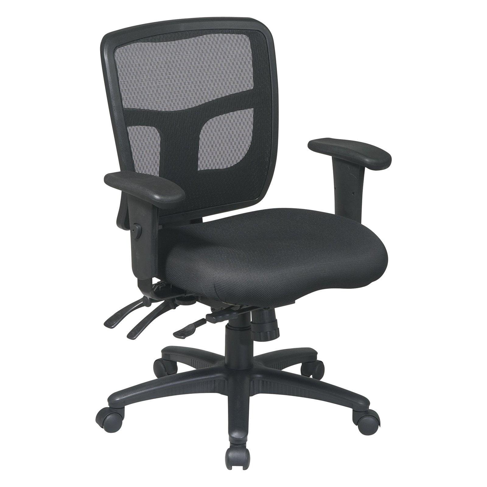 Black Mesh and Fabric Adjustable Executive Office Chair