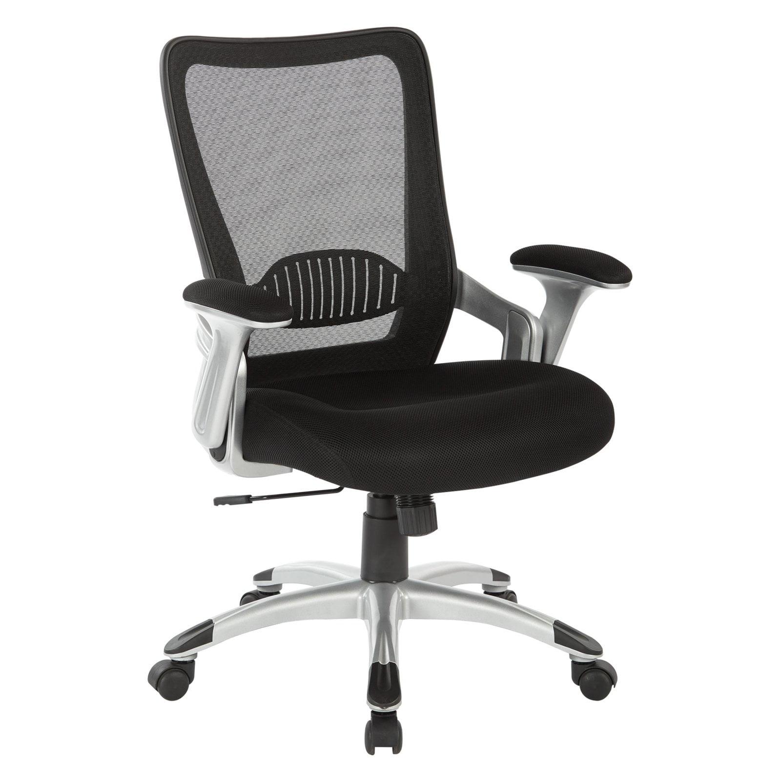 Work Smart Black Mesh and Leather Adjustable Executive Chair