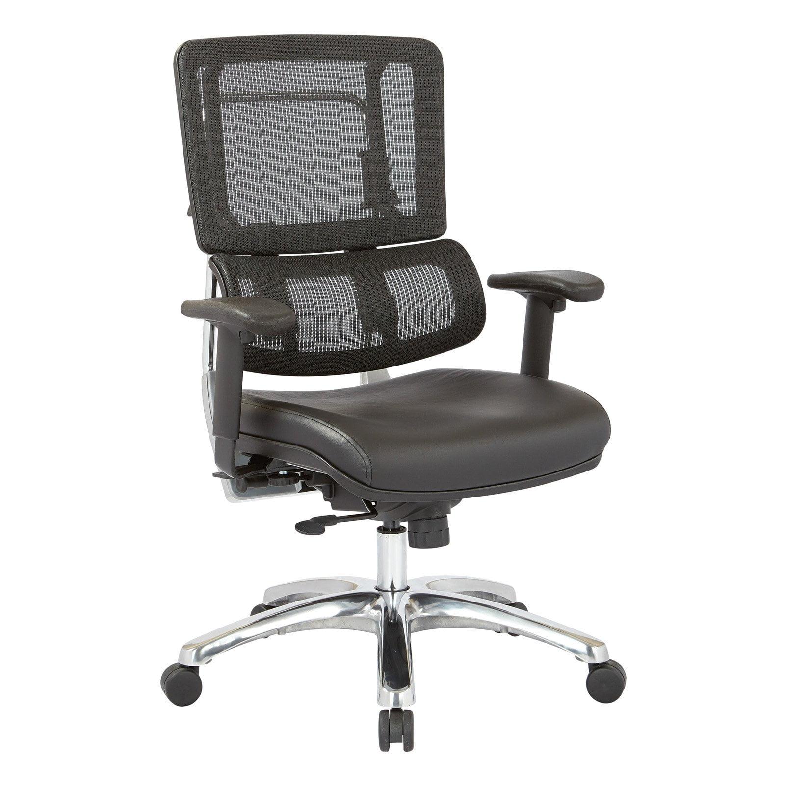 Executive Swivel Office Chair with Adjustable Arms and Multicolor Mesh