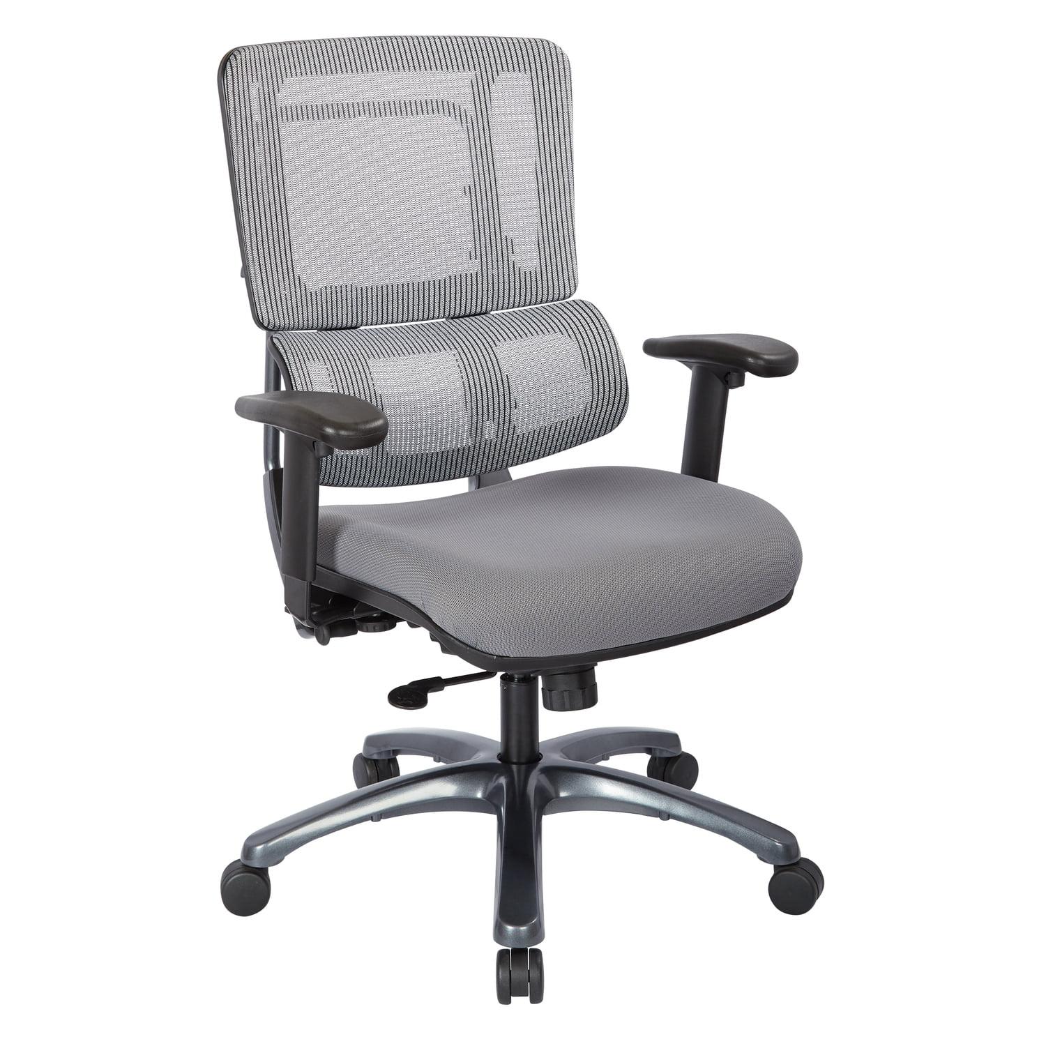 Ergonomic Executive Swivel Chair with Grey Mesh and Titanium Base
