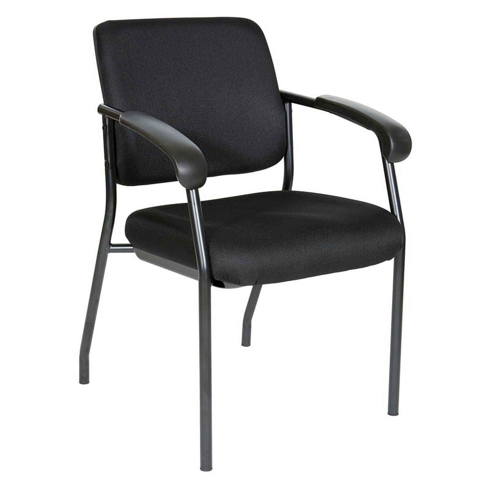 Ergonomic Black Fabric Office Chair with Metal Finish and Padded Armrests