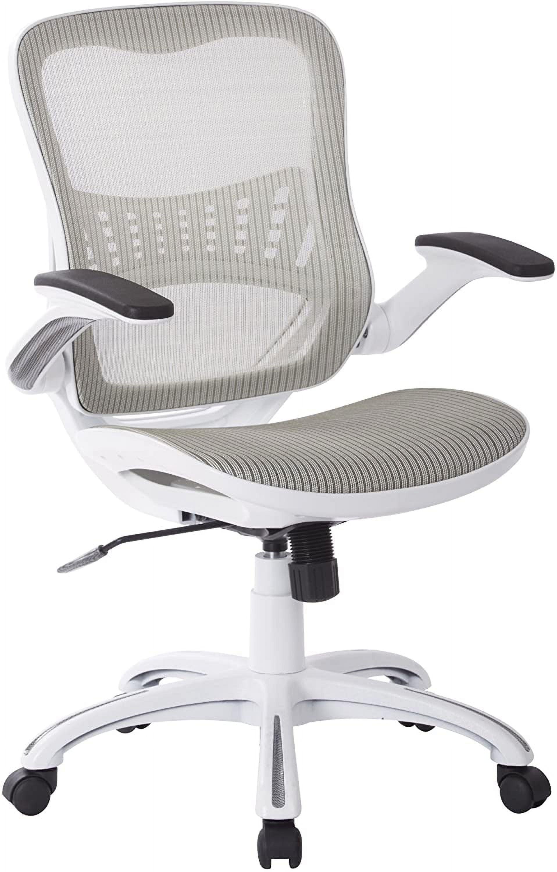 Riley White Mesh Executive Swivel Management Chair with Adjustable Arms