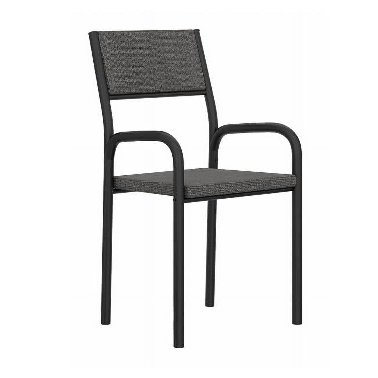 Black Armless Office Chair with Metal Frame