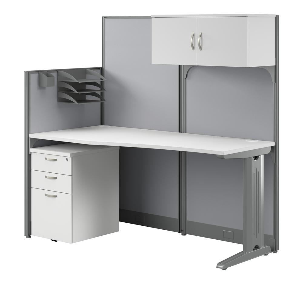 Bush Business Furniture Office In An Hour Rectangle 1 Person Cubicle with Cable Management