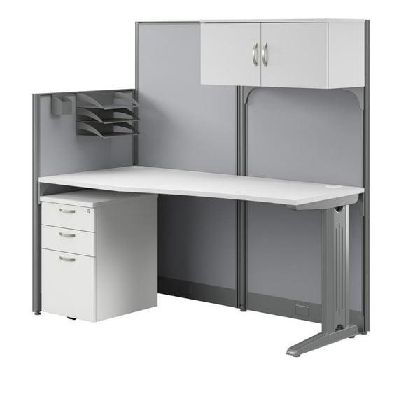 Bush Business Furniture Office In An Hour Rectangle 1 Person Cubicle with Cable Management