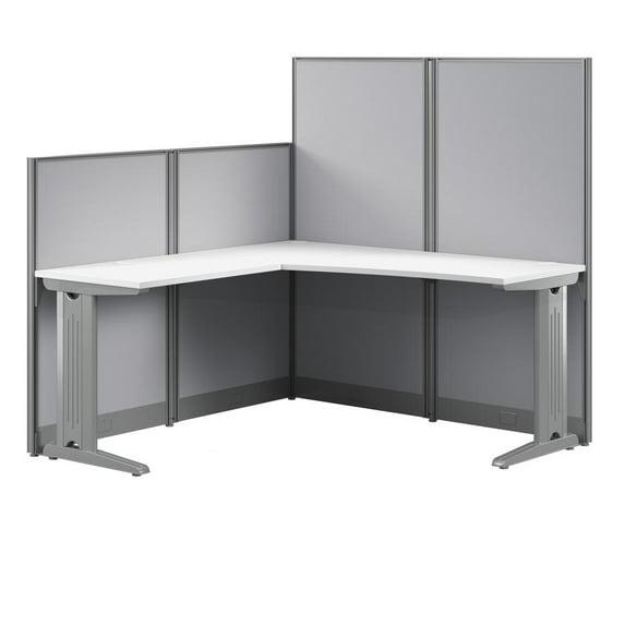 Office In An Hour L-Shaped 1 Person Cubicle with Cable Management