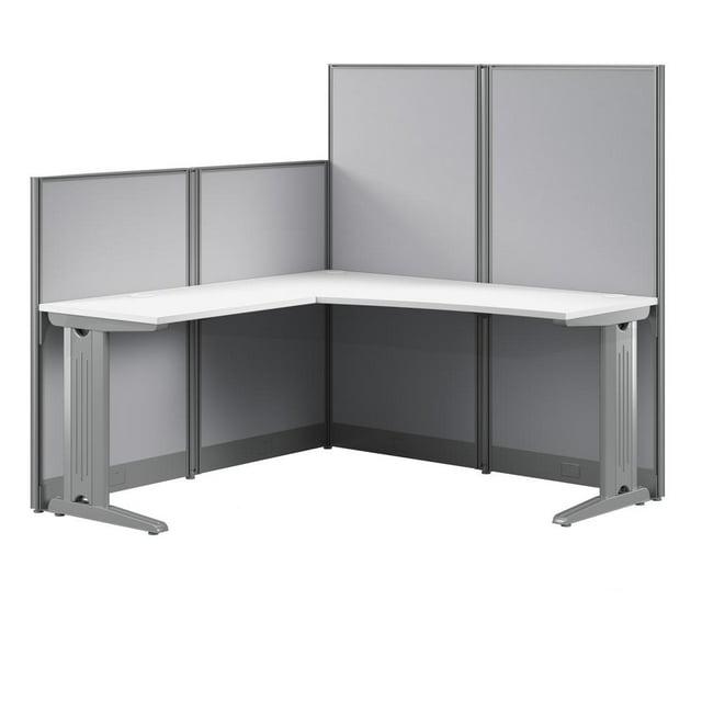 Office In An Hour L-Shaped 1 Person Cubicle with Cable Management