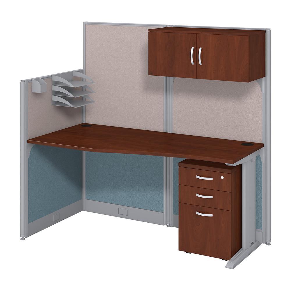 Bush Business Furniture Office In An Hour Rectangle 1 Person Cubicle with Cable Management