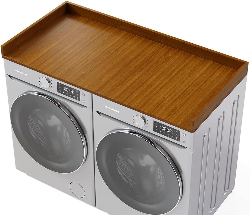OfficeSimpli Washer Dryer Countertop w Non-Slip Pads, Made in USA, Laundry Room Wood Topper, Washer Dryer Cover for Top, Laundry Guard, Laundry Countertop, Laminate Finish (Cafe Latte)