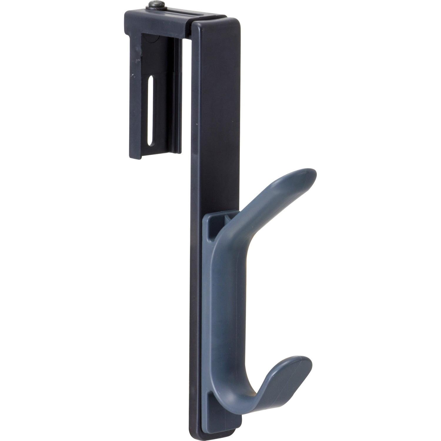 Black Adjustable Wall Mount Double-Hook Coat Rack