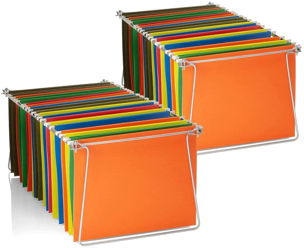 Officemate Hanging File Frames, Letter Size, Rails fits 24 to 27, Files Cabinet, Steel, 2 Sets (91999) , Silver
