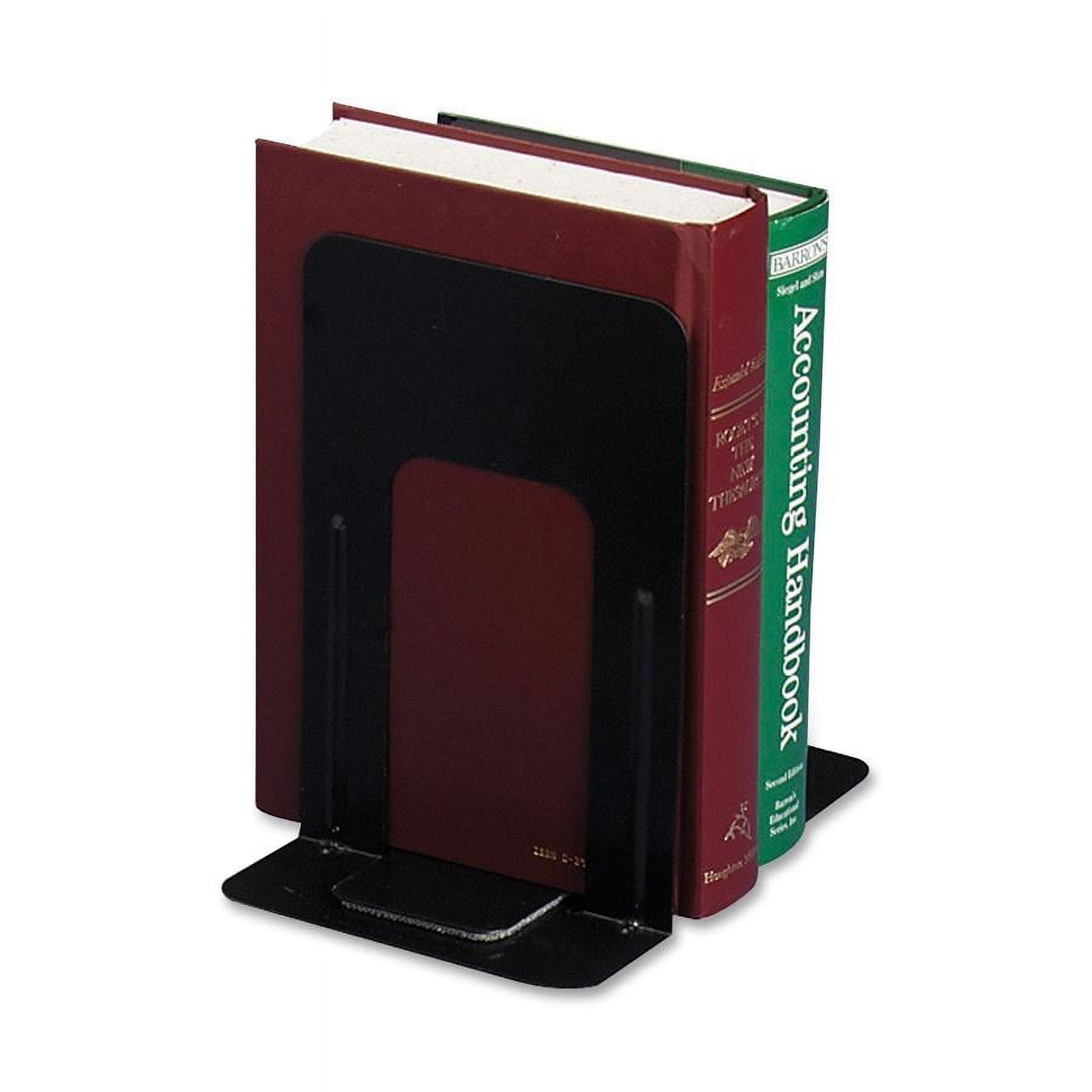 Black Steel Non-Slip Bookends with Enamel Coating, 5-inch