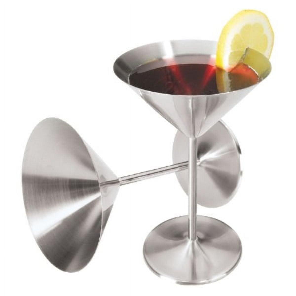 Oggi Barware 2 Piece 8 Oz Stainless Steel Martini Glass Set