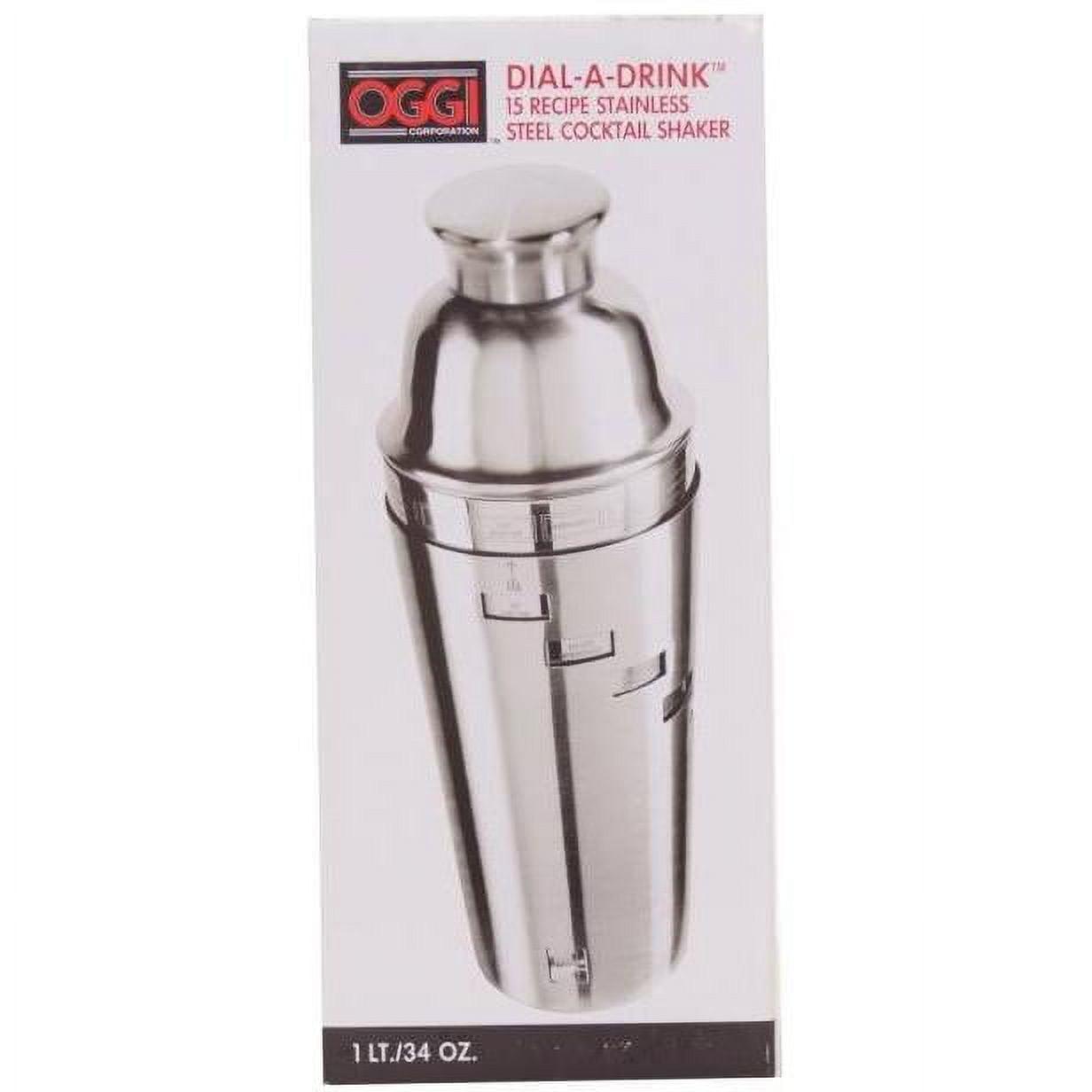 Stainless Steel Dial-A-Drink Cocktail Shaker with Recipes