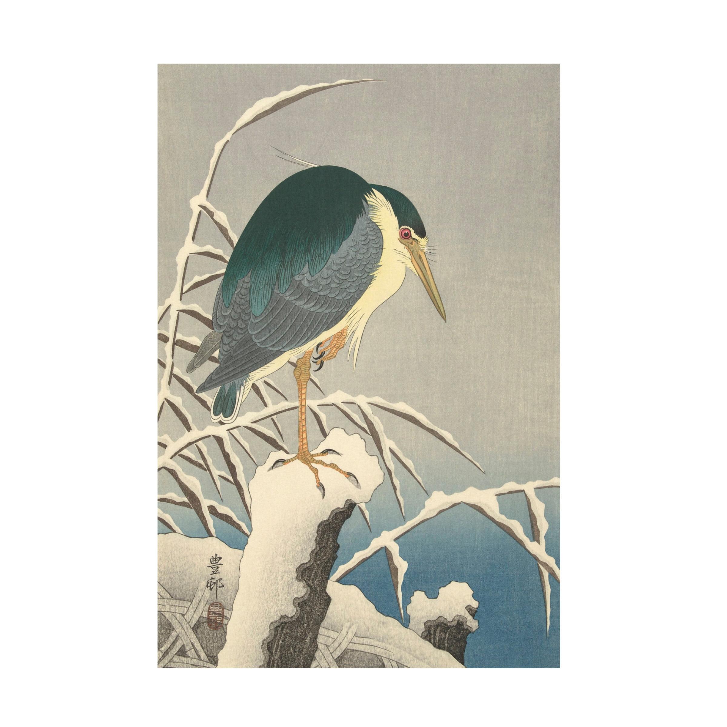 " Heron In Snow 1920 1930 " by Ohara Koson Painting Print