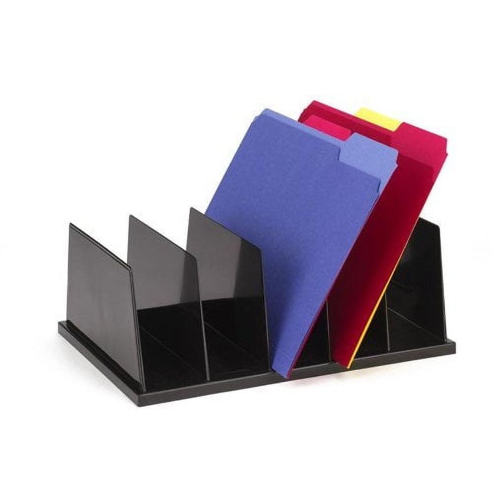 Oic Desktop File Sorter - 9" Height X 13.5" Width X 5" Depth - 5 Compartment[s] - Plastic - Black (OIC21222)