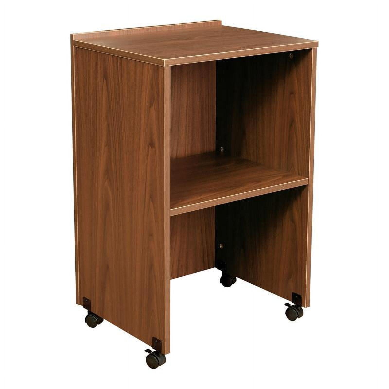 Medium Oak Scratch Resistant AV Cart with Storage Shelf